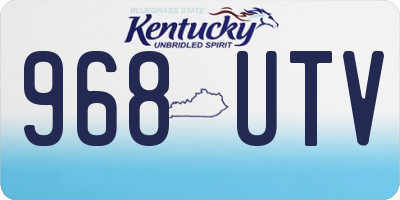 KY license plate 968UTV