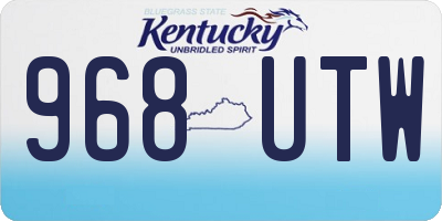 KY license plate 968UTW