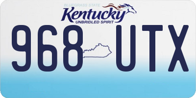 KY license plate 968UTX