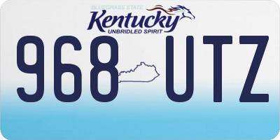 KY license plate 968UTZ