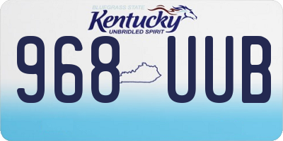 KY license plate 968UUB