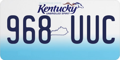 KY license plate 968UUC
