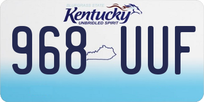 KY license plate 968UUF