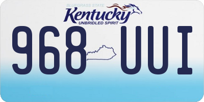 KY license plate 968UUI