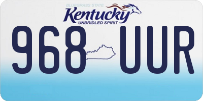 KY license plate 968UUR