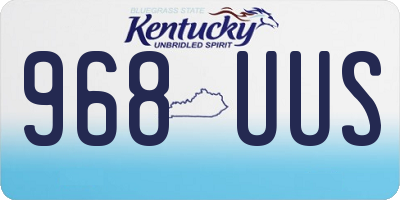 KY license plate 968UUS