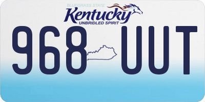 KY license plate 968UUT