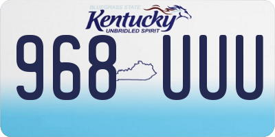KY license plate 968UUU