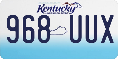 KY license plate 968UUX