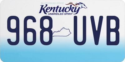 KY license plate 968UVB