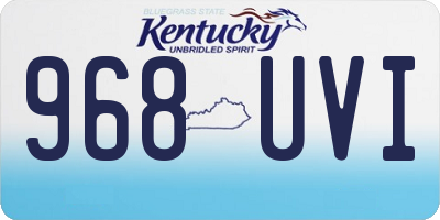 KY license plate 968UVI