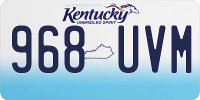 KY license plate 968UVM