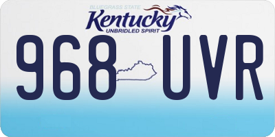 KY license plate 968UVR