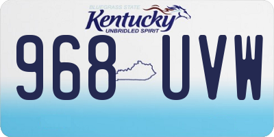KY license plate 968UVW