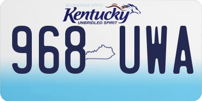 KY license plate 968UWA