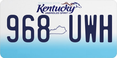 KY license plate 968UWH