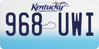 KY license plate 968UWI