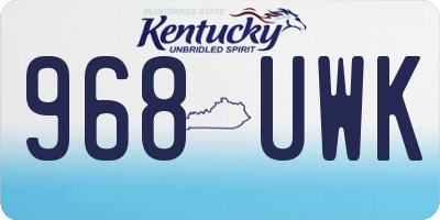 KY license plate 968UWK
