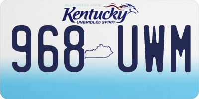 KY license plate 968UWM