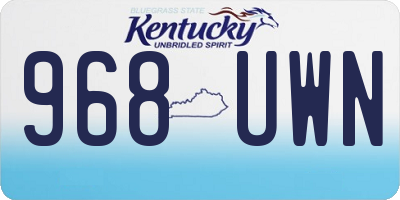 KY license plate 968UWN