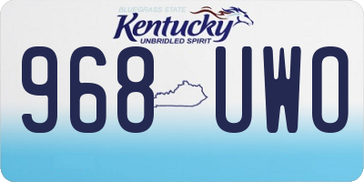 KY license plate 968UWO