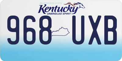 KY license plate 968UXB