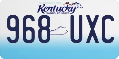 KY license plate 968UXC