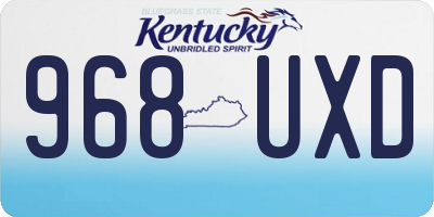 KY license plate 968UXD