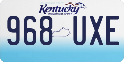 KY license plate 968UXE