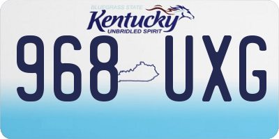 KY license plate 968UXG