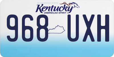 KY license plate 968UXH