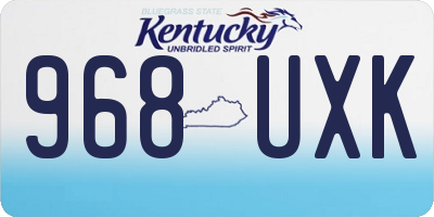 KY license plate 968UXK