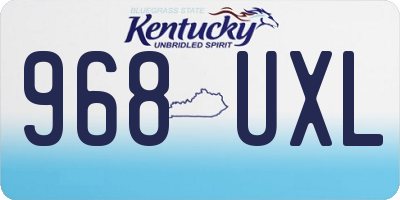 KY license plate 968UXL
