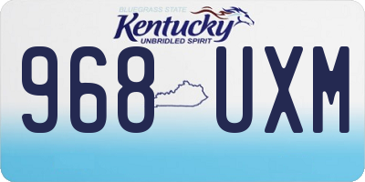 KY license plate 968UXM