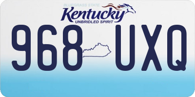 KY license plate 968UXQ