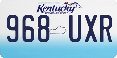 KY license plate 968UXR