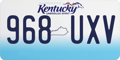 KY license plate 968UXV