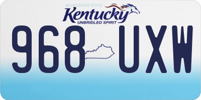 KY license plate 968UXW