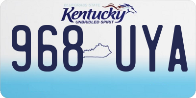 KY license plate 968UYA