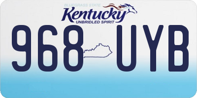 KY license plate 968UYB