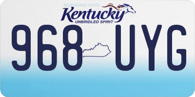 KY license plate 968UYG