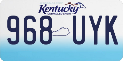 KY license plate 968UYK