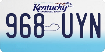 KY license plate 968UYN