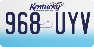KY license plate 968UYV