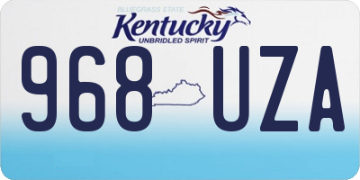 KY license plate 968UZA
