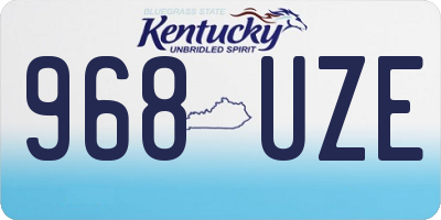 KY license plate 968UZE