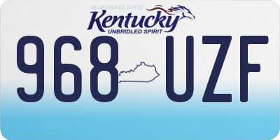 KY license plate 968UZF