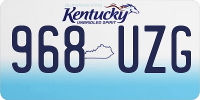 KY license plate 968UZG