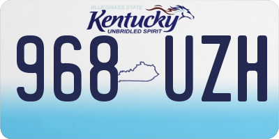 KY license plate 968UZH