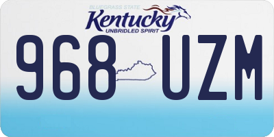 KY license plate 968UZM